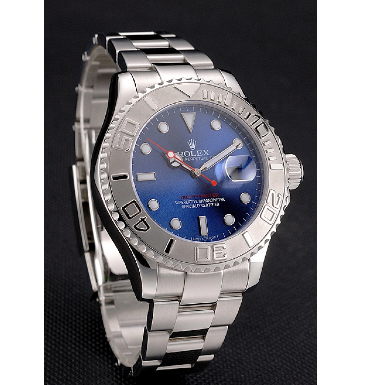 Good copy rolex watches Dial Blue Rolex Yacht-Master Case Stainless Bracelet And Steel 0514